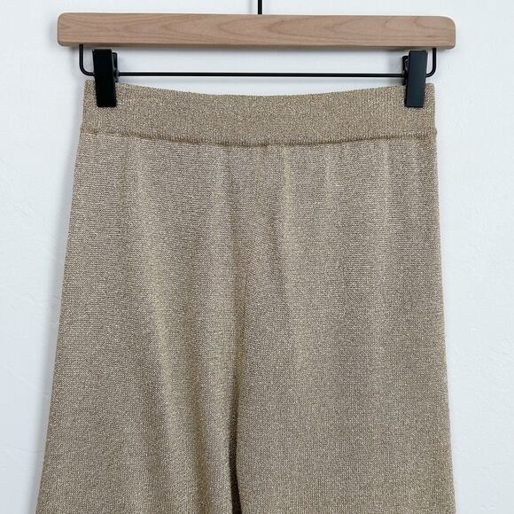 Retro 80s Vintage Gold Metallic Stirrup Knit Pants NWT - Picture 5 of 8
